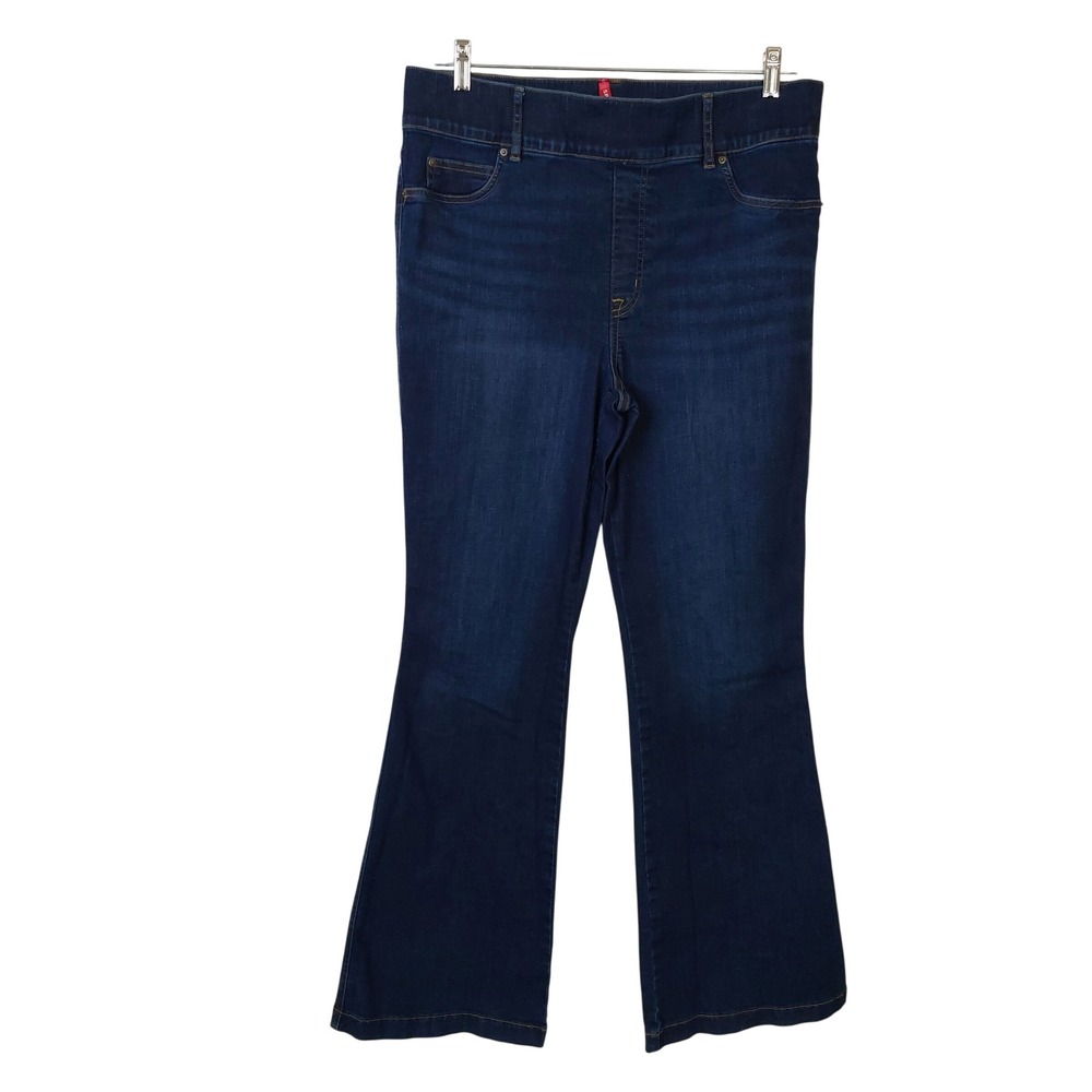 Spanx Flare Jeans Dark Wash Pull On High Rise Denim Size 1X